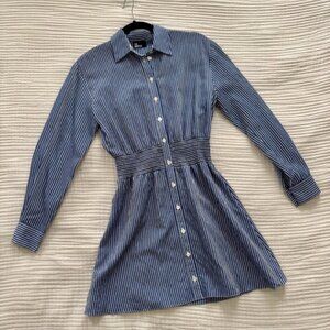 The Kooples Blue and White Striped Shirt Dress - See Size Note